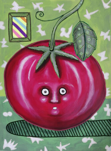 Schilderij getiteld "Tomato" door Lukas Pavlisin, Origineel Kunstwerk, Acryl
