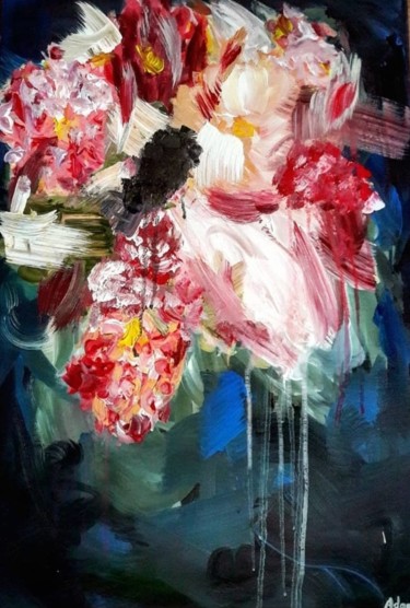 「Abstract flower」というタイトルの絵画 Lukas Adamiによって, オリジナルのアートワーク, アクリル