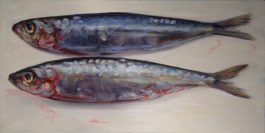 Painting titled "Sardines" by Luke Morgan, Original Artwork, Oil