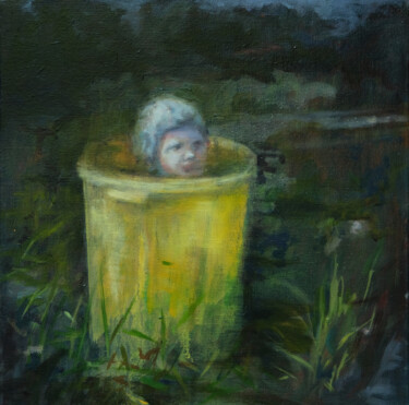 Painting titled "hiding" by Luke Morgan, Original Artwork, Oil