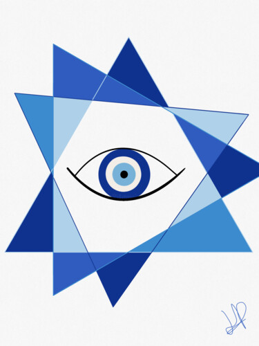 Arts numériques intitulée "Evil Eye" par Lula Lp, Œuvre d'art originale, Travail numérique 2D
