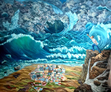 绘画 标题为““Tsunami. Ultimátum…” 由Pintor Nicolas, 原创艺术品, 油