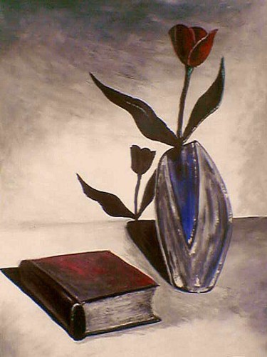 Painting titled "Book - piece" by Lumír Žemla, Original Artwork, Oil