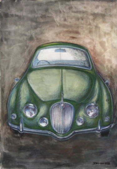 Drawing titled "Green jaguar" by Lumír Žemla, Original Artwork, Other