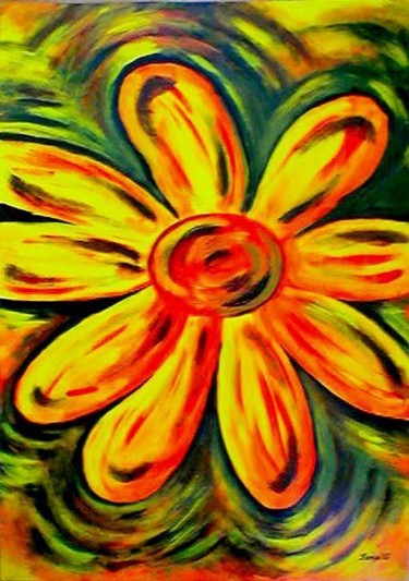 Painting titled "Meadow flower" by Lumír Žemla, Original Artwork