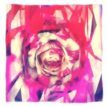 Arte digitale intitolato "Cyber Rose" da Luna Ljus, Opera d'arte originale, Collage digitale
