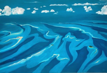 Painting titled "Entre ciel et mer" by Lune Et Animo, Original Artwork, Acrylic