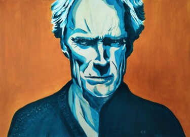 Painting titled "Portrait de Clint E…" by Lune Et Animo, Original Artwork, Acrylic