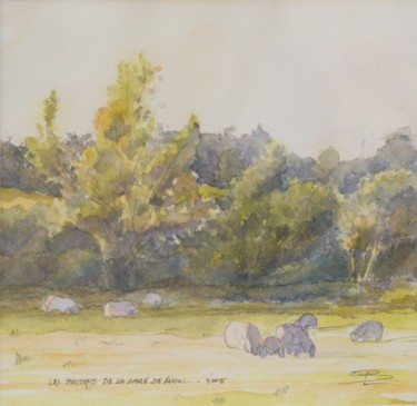 Peinture intitulée "Les moutons de Lison" par Bernard Lunel, Œuvre d'art originale, Huile