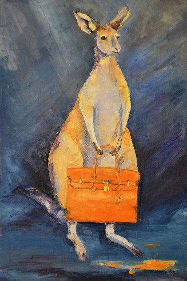 Peinture intitulée "Marsupials-Hermes" par Marian Luniv, Œuvre d'art originale, Huile