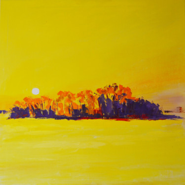 Painting titled "Sunrise" by Marian Luniv, Original Artwork, Oil