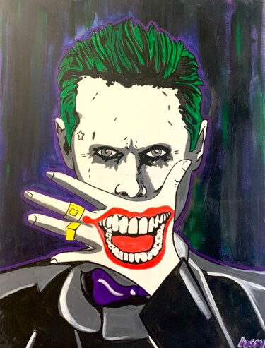 Pittura intitolato "Le joker DC" da Lussy, Opera d'arte originale, Acrilico Montato su Telaio per barella in legno