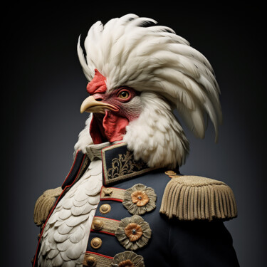Painting titled "Napoleon Rooster" by Luuk Denekamp, Original Artwork, AI generated image