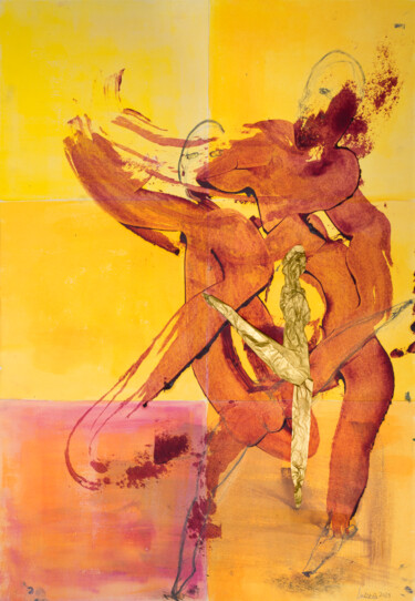 Collagen mit dem Titel "Tanz der Befreiung…" von Luzena, Original-Kunstwerk, Collagen