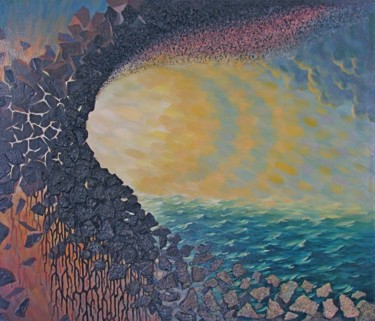 Malerei mit dem Titel "РОЖДЕНИЕ СВЕТА" von Valerii Lymonov, Original-Kunstwerk, Öl