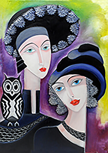 Peinture intitulée "Sisters" par Lydia Harmata, Œuvre d'art originale, Huile