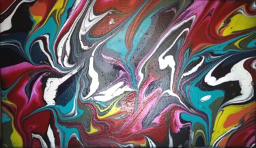 Painting titled "Arlequin" by Lydia Pochet, Original Artwork, Acrylic Mounted on Wood Stretcher frame