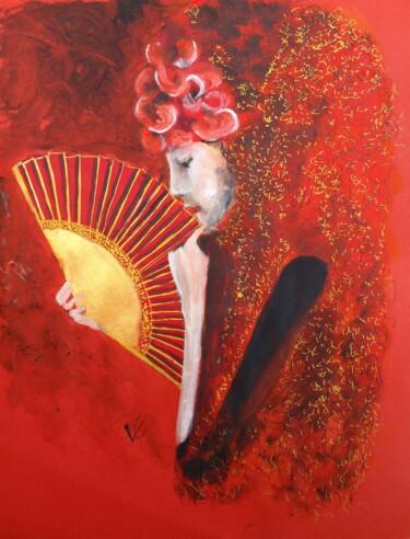 Malarstwo zatytułowany „L'éventail” autorstwa Lydie Espada, Oryginalna praca, Akryl