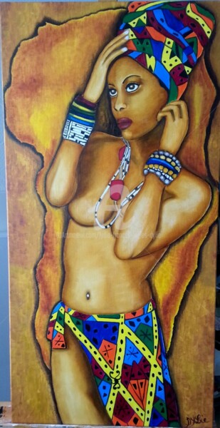 Peinture intitulée "Africaine" par Lydie Frances-Ingles (dylie), Œuvre d'art originale, Huile