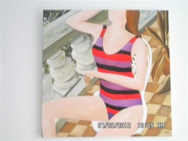 Painting titled "femme au maillot ra…" by Lyl, Original Artwork