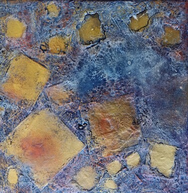 Collages titulada "Copper Square on La…" por Lynda Rosemarie Stevens, Obra de arte original, Collages