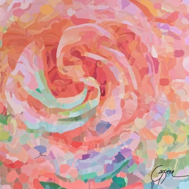 Painting titled "Rose merveille / Wo…" by Lynda Gagnon, Original Artwork, Acrylic