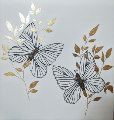 Peinture intitulée "Butterflies" par Lyubov Yugina, Œuvre d'art originale, Acrylique