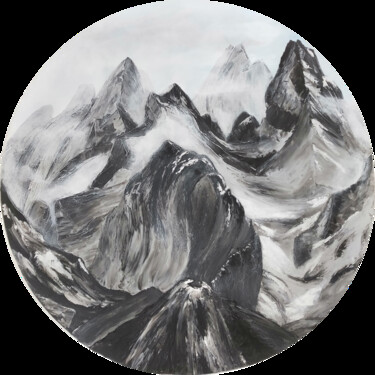 Pintura titulada "Mountain landscape" por Lyubov Yugina, Obra de arte original, Acrílico