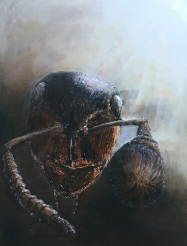 제목이 "Questionning Ant"인 미술작품 M Batté Gauthier (M B)로, 원작, 기름