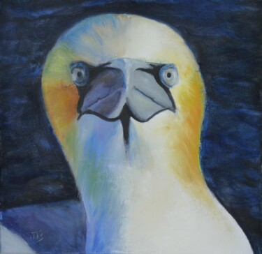 Painting titled "Gannet" by M Batté Gauthier (M B), Original Artwork, Oil