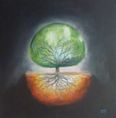 Painting titled "A drop of appletree…" by M Batté Gauthier (M B), Original Artwork, Acrylic