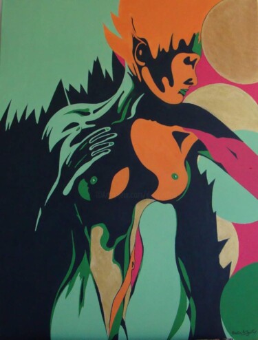 Malerei mit dem Titel "Come la natura..."R…" von M.D-Agostino, Original-Kunstwerk, Acryl Auf Holzplatte montiert