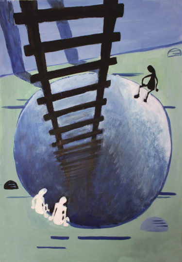 Painting titled "Infinity hole stair…" by Mariia Iakovleva, Original Artwork, Acrylic