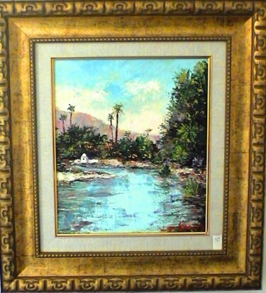 Painting titled "Oasis I" by M'Hamed Saci, Original Artwork