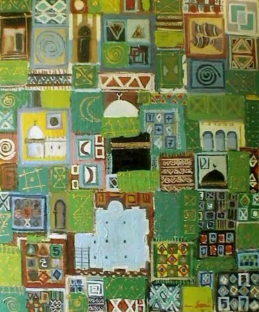 Painting titled "Signes pluriels  1" by M'Hamed Saci, Original Artwork