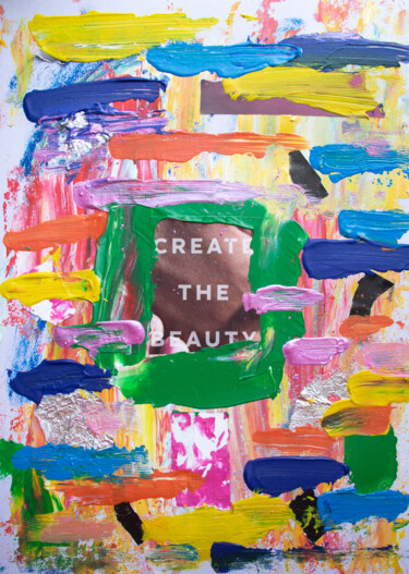 「Create the beauty」というタイトルのコラージュ M. Mystery Artistによって, オリジナルのアートワーク, コラージュ