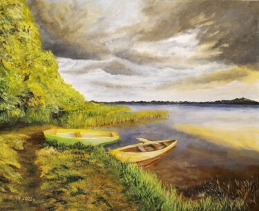 Schilderij getiteld ""Jezioro Gaładuś"" door Magdalena Romanowska-Niewiadomska (MRN), Origineel Kunstwerk, Acryl