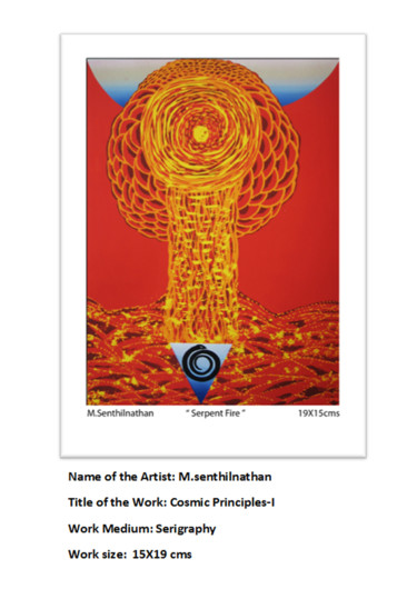 Printmaking titled "cosmic-principles-i…" by M.Senthilnathan, Original Artwork, Screenprinting