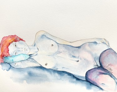 「Nude  woman 1」というタイトルの絵画 Magdalena Weberによって, オリジナルのアートワーク, 水彩画