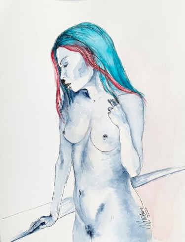 제목이 "Female  blues II"인 미술작품 Magdalena Weber로, 원작, 수채화