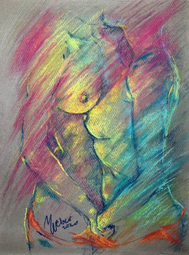 Painting titled "Lesbian Couple Art…" by Magdalena Weber, Original Artwork, Pastel