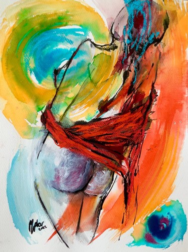 Pintura titulada "Figure IX" por Magdalena Weber, Obra de arte original, Acrílico