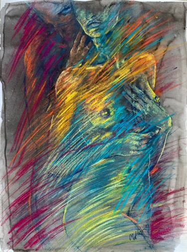 Malerei mit dem Titel "In Touch" von Magdalena Weber, Original-Kunstwerk, Pastell