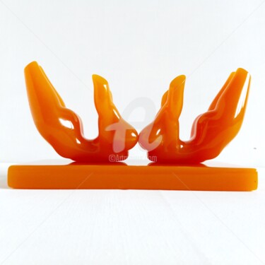 Sculpture titled "2GYMNAST-GIRLS1 YEL…" by Maas Tiir, Original Artwork, Resin