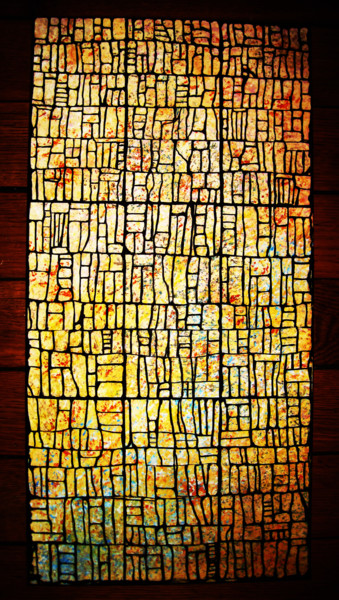 Peinture intitulée "Vitrail" par Mabdeco, Œuvre d'art originale, Acrylique Monté sur Châssis en bois
