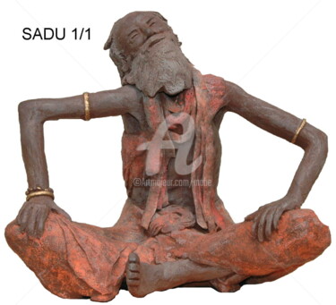 Scultura intitolato "Sadu oeuvre origina…" da Mabé, Opera d'arte originale, Terracotta