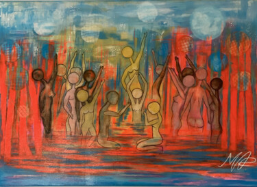 Peinture intitulée "Rain's hymn Déposé…" par Mac.Cadart, Œuvre d'art originale, Acrylique