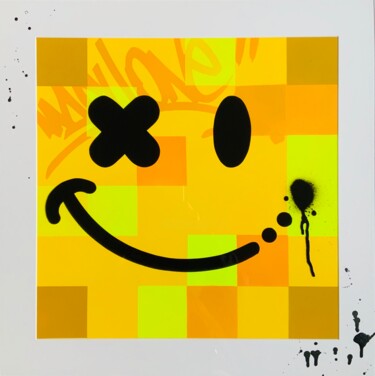 Painting titled "Smile?" by Mach-One, Original Artwork, Spray paint