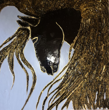 Ζωγραφική με τίτλο "fairy horse" από Machnolga, Αυθεντικά έργα τέχνης, Ακρυλικό Τοποθετήθηκε στο Ξύλινο φορείο σκελετό