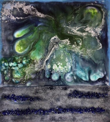 Painting titled "at the depths" by Machnolga, Original Artwork, Acrylic Mounted on Other rigid panel